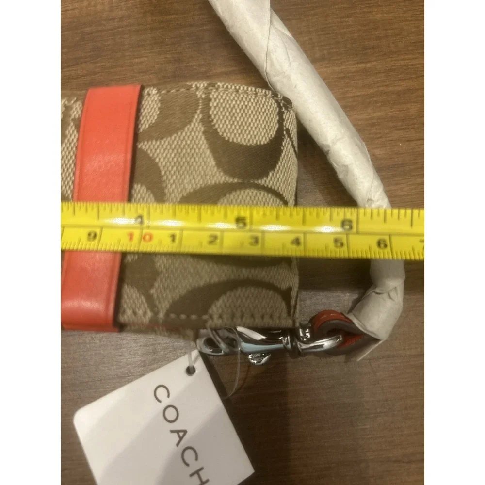 COACH Treo Case Khaki/Vermillion LOGO C Fabric Cell Phone Strap Vintage‎ Y2K NEW
